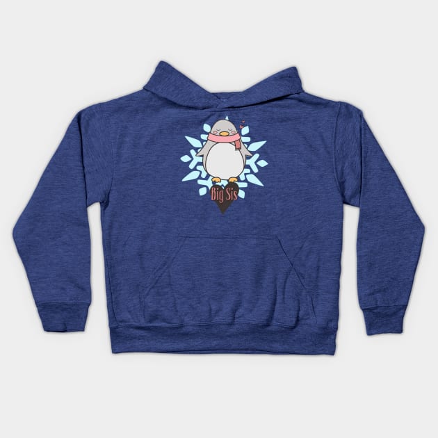 Penguin Big Sis Snowflake Kids Hoodie by LittleBean